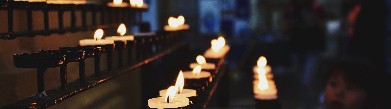 Tealights in a church